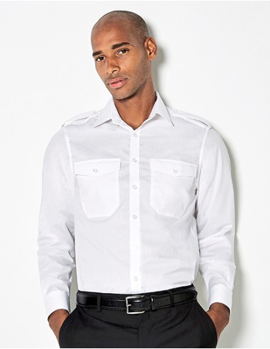 K-KK134-Mens Tailored Fit Pilot Shirt Long Sleeve